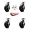 Service Caster 8 Inch Kingpinless Rubber on Steel Wheel Swivel Caster Set with Swivel Lock SCC SCC-KP30S820-RSR-BSL-4 - alternate 6